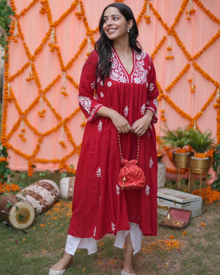 Qurbat Chikankari Gown