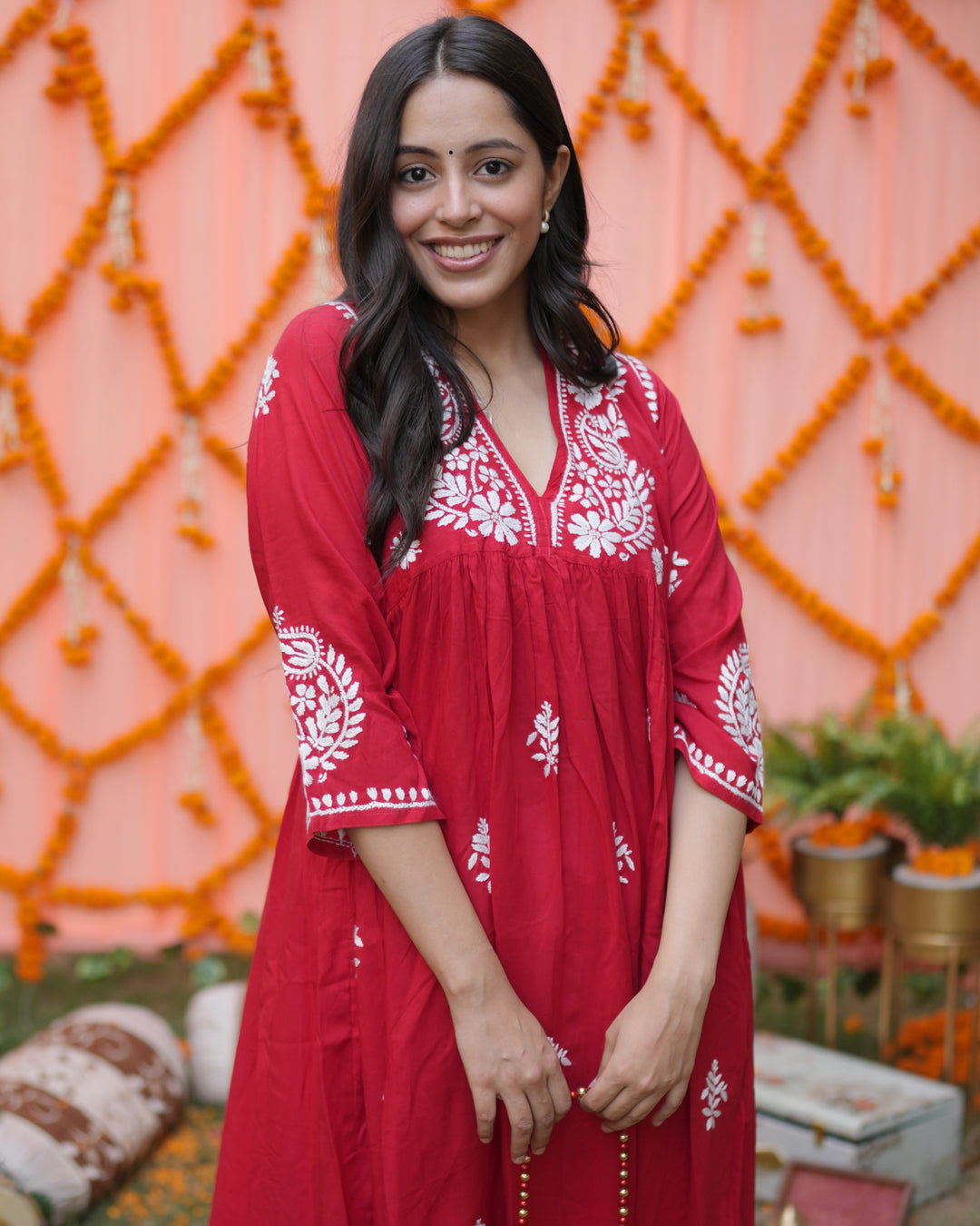 Qurbat Chikankari Gown