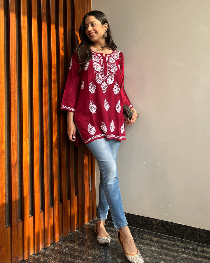 Mehr Short Chikankari kurta