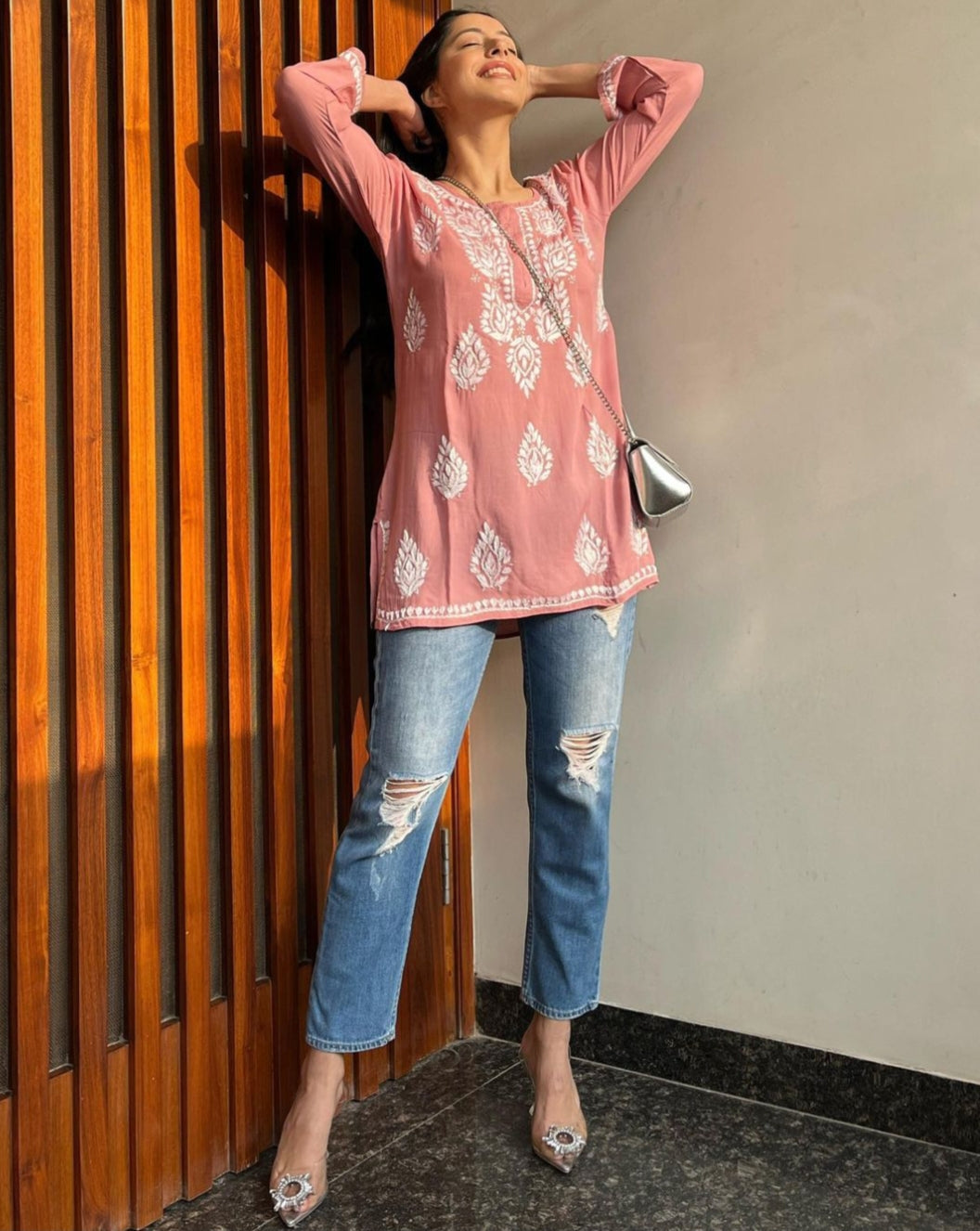 Mehr Short Chikankari kurta