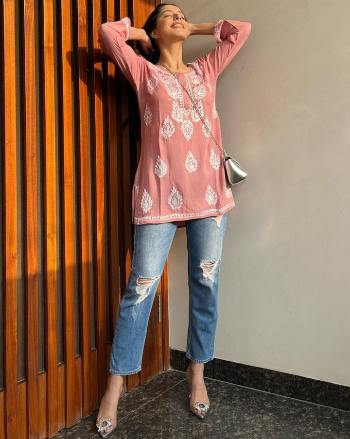 Mehr Short Chikankari kurta