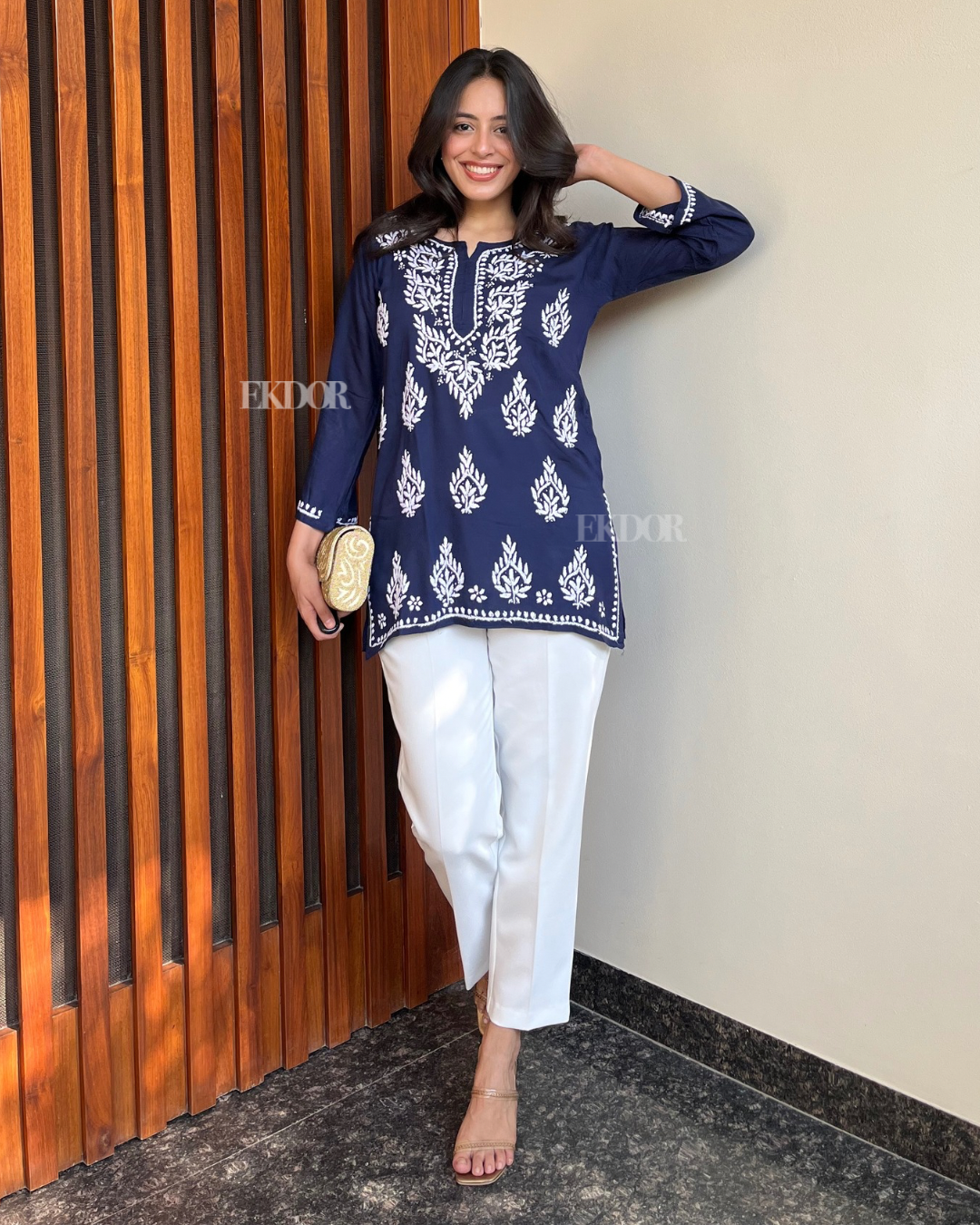 Mehr Short Chikankari kurta