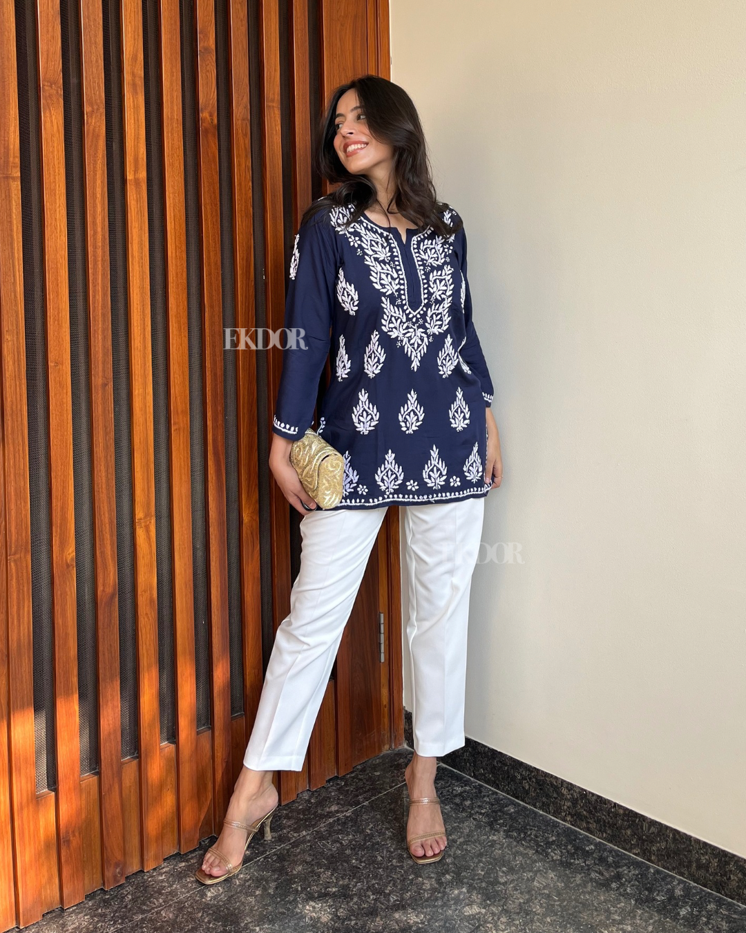 Mehr Short Chikankari kurta