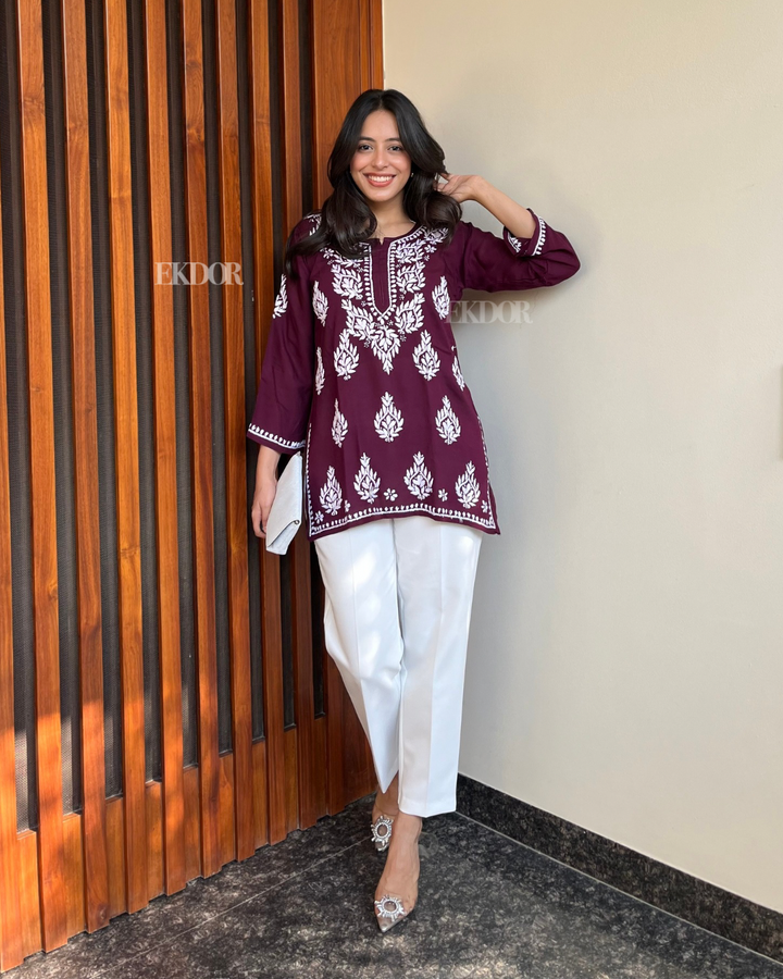 Mehr Short Chikankari kurta