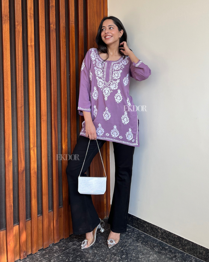 Mehr Short Chikankari kurta