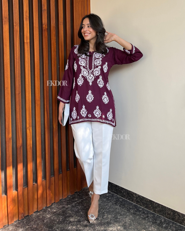 Mehr Short Chikankari kurta