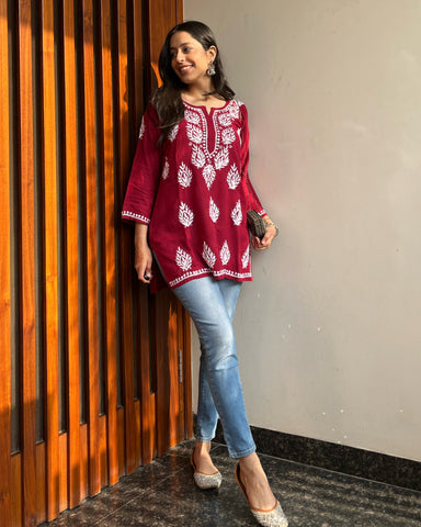 Mehr Short Chikankari kurta