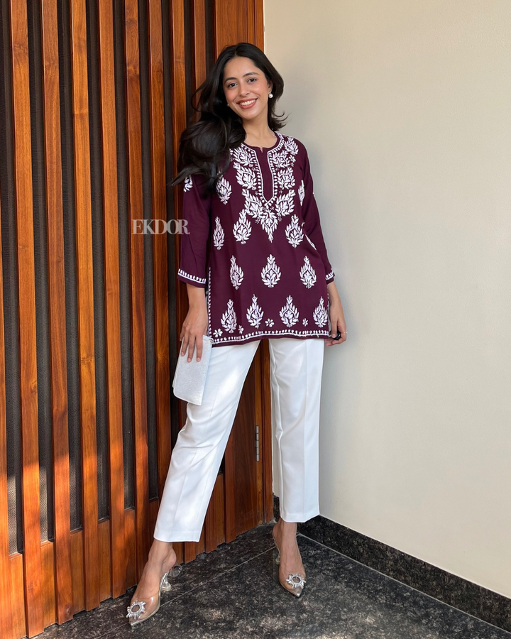 Mehr Short Chikankari kurta