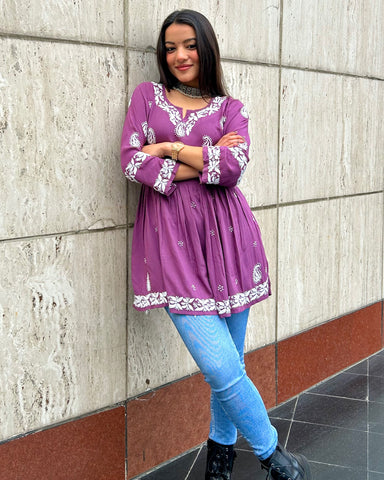 Meera Short Chikankari Kurta