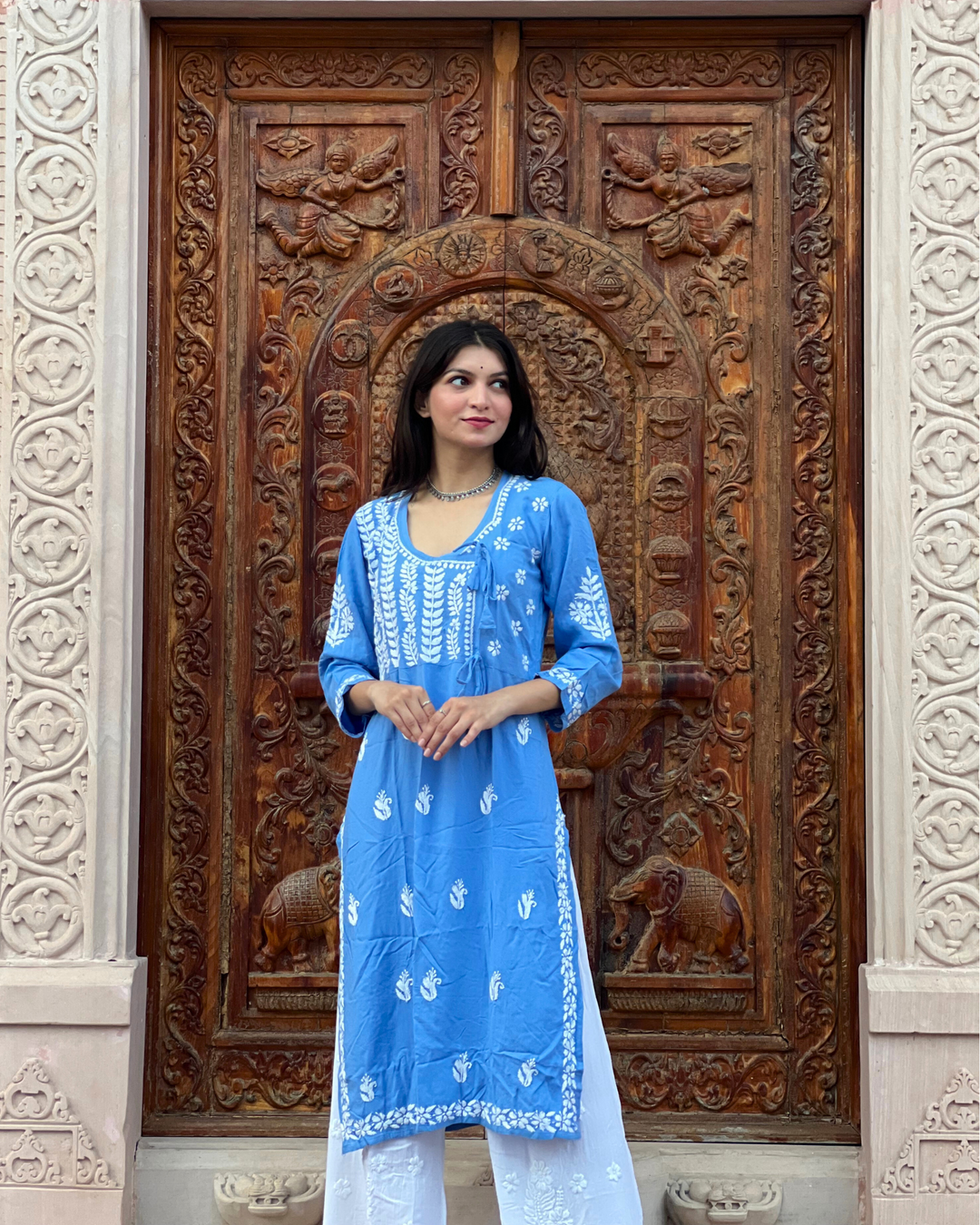 Rubina Chikankari Long Kurta