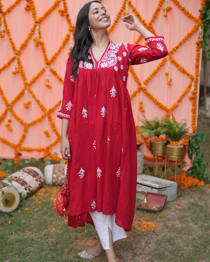 Qurbat Chikankari Gown